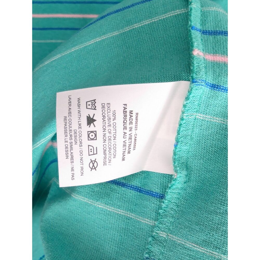 Nike Tee Loose Fit T Shirt Men's Sz S Pink Logo Green Blue Stripe 100% Cotton - Picture 4 of 5